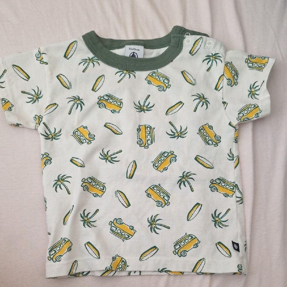 Petit Bateau French Baby Boy  Tee with Beach Print